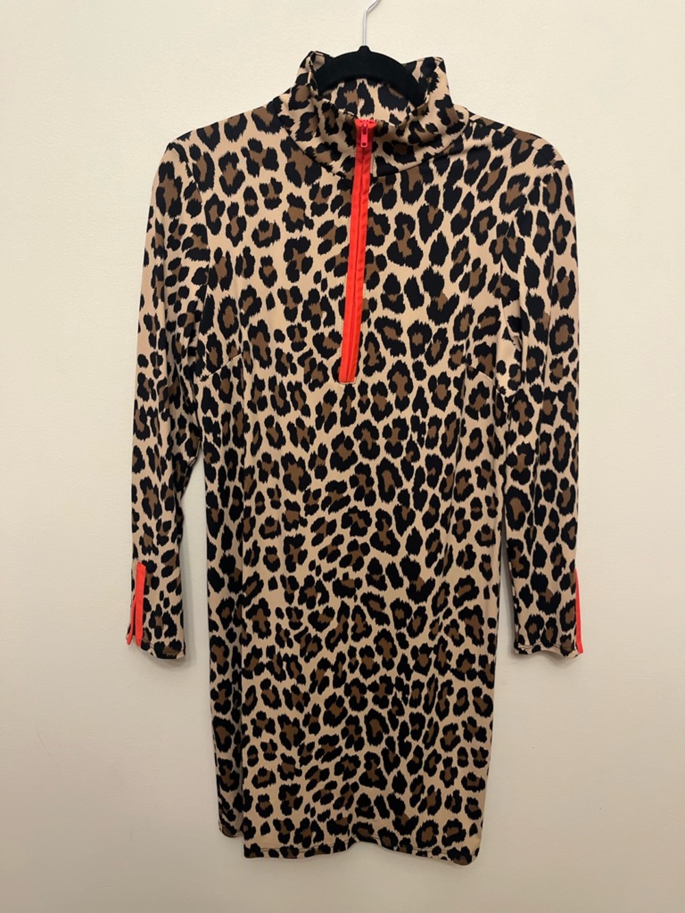 Jude Connally Anna Dress Leopard Print Paprika Trim Women's Size Small